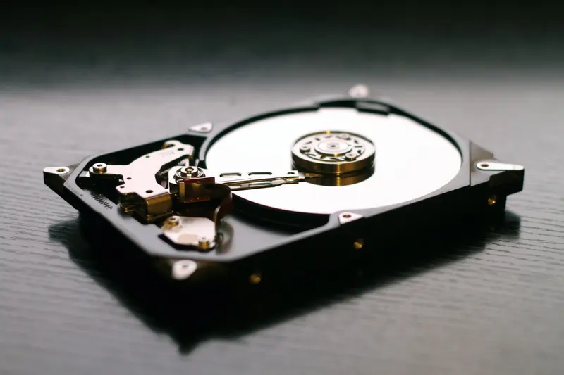 Portable solid state drive on a desk